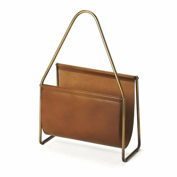 Gracia 21 x 13.5 x 5 in. Brown Leather Magazine Basket GR3670109